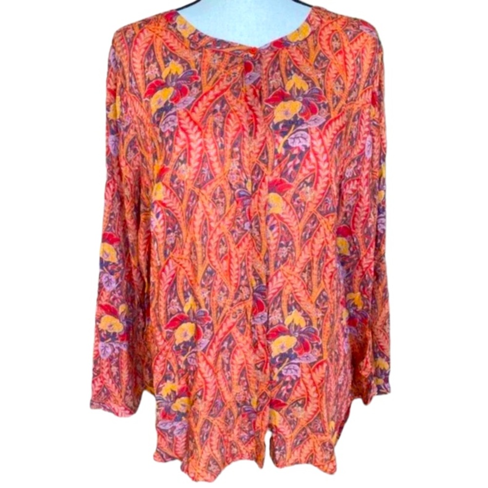 Lucky Brand Floral Button Blouse